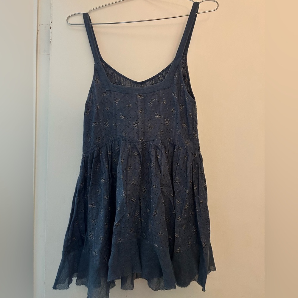 Blue Floral Sleeveless Dress